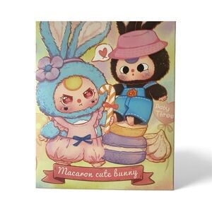 Macaron Cute Bunny and Bear Plush Toy Set